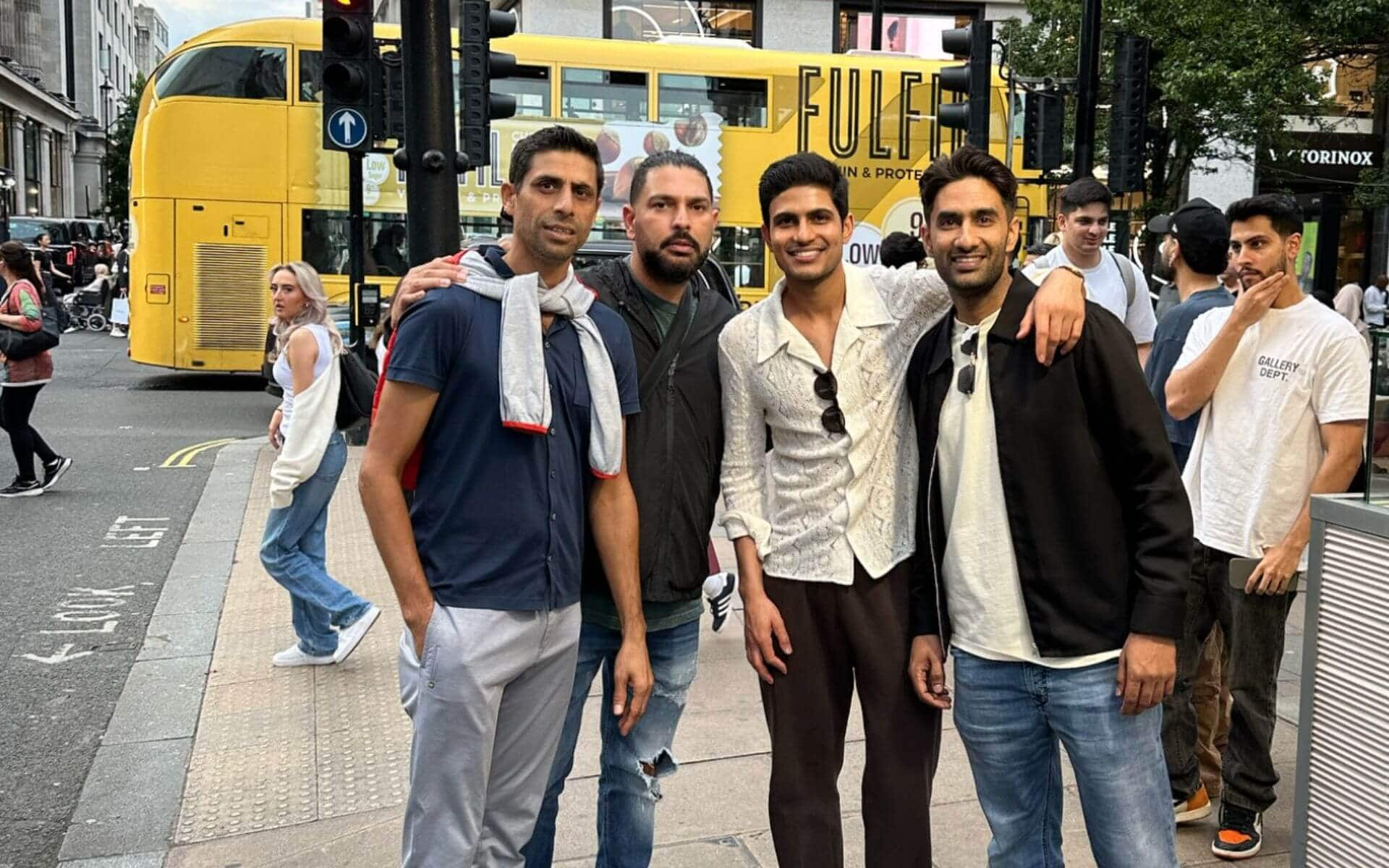 Gurkeerat Mann Hangs Out with Yuvraj Singh, Ashish Nehra And Shubman Gill [X.com]